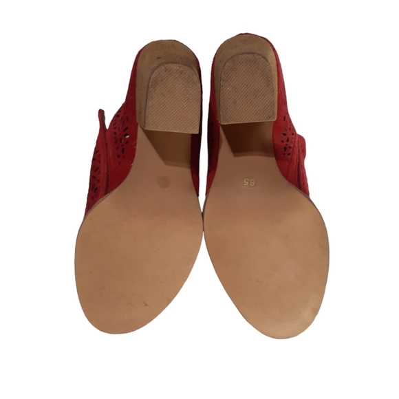Jeffrey Campbell Red Suede Cut Out Ankle Boots Western Block Heel Bootie… - Picture 8 of 11